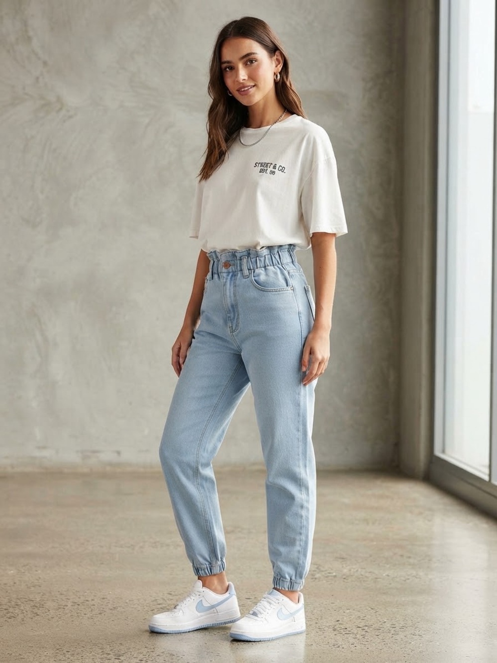 Express Super High Rise Denim Joggers